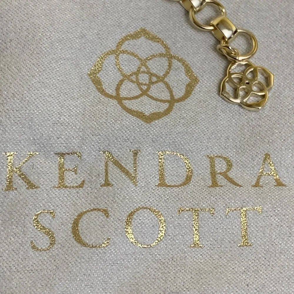 Kendra Scott NWT Jolie Gray Illusion 14K Gold-Plated Statement Necklace +Pouch